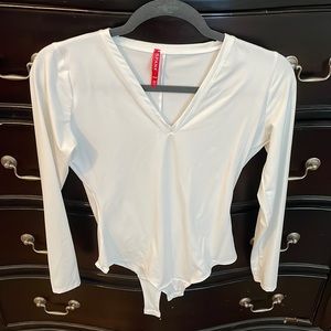 Spanx long sleeve white top